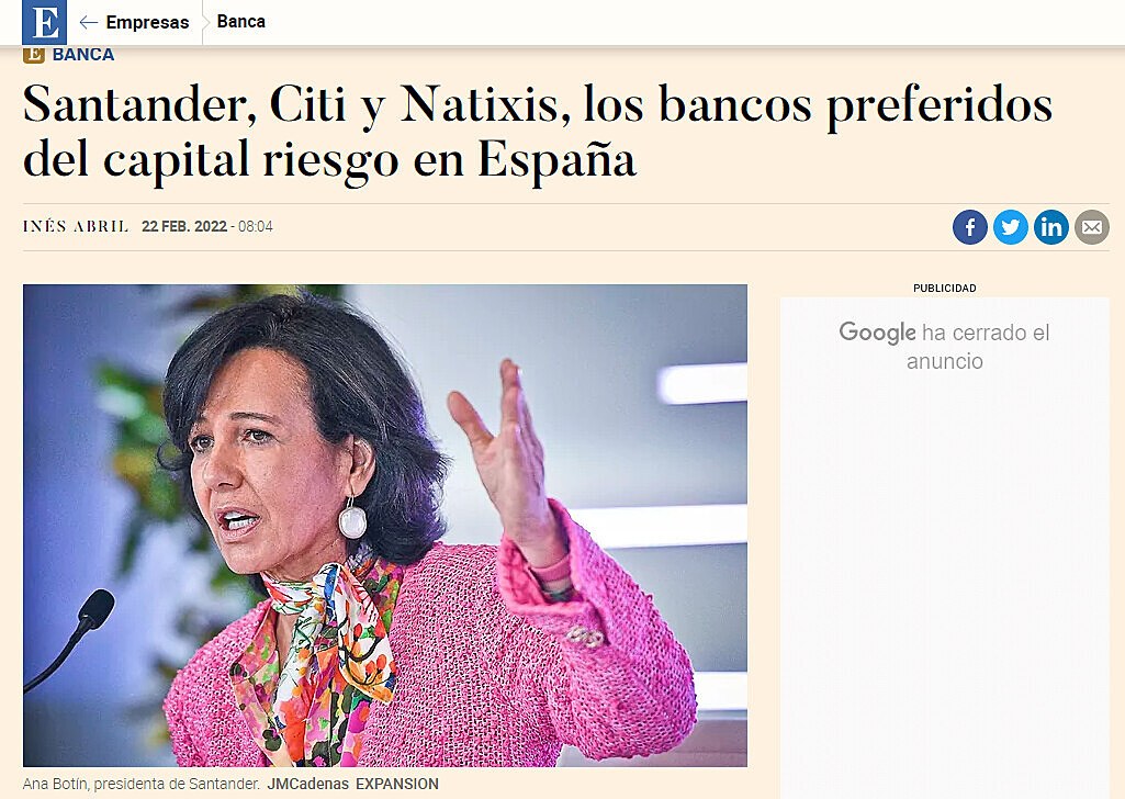 Santander, Citi y Natixis, los bancos preferidos del capital riesgo en Espaa